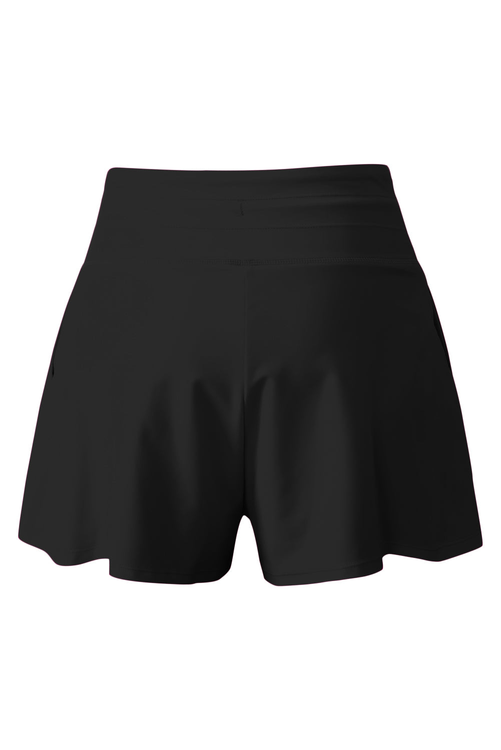 Black Drawstring Wide Leg Swim Shorts