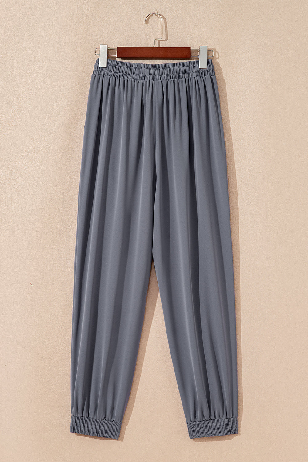 Black Drawstring Elastic Waistband Pocketed Cropped Jogger Pants
