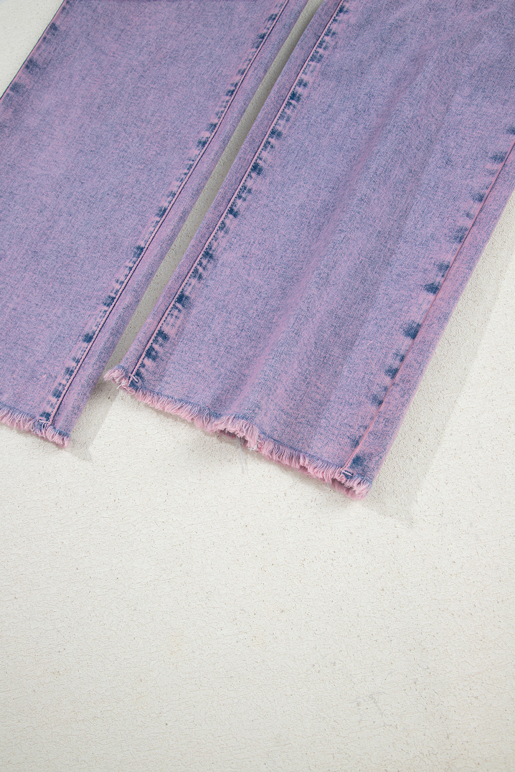 Orchid Petal Vintage Wash Frayed Hem Ankle-length Jeans