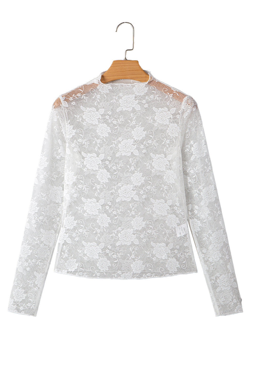 Black Floral Lace Mesh Short Sleeve Sheer Top