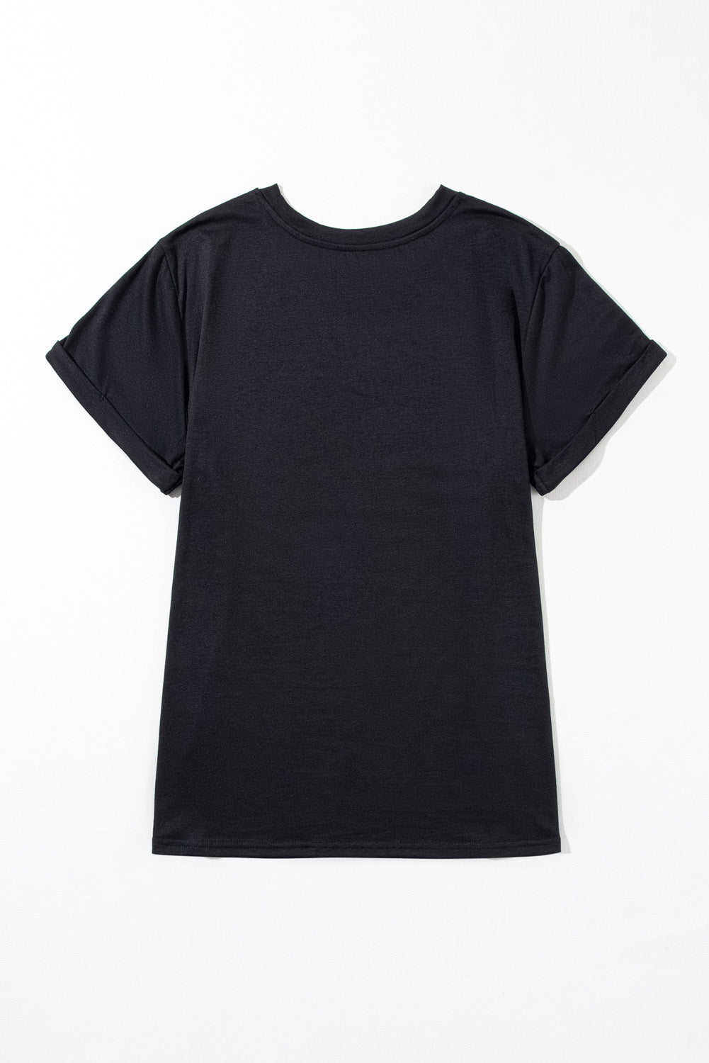 Iceland Blue Round Neck Rolled Sleeve Plus Size T-shirt