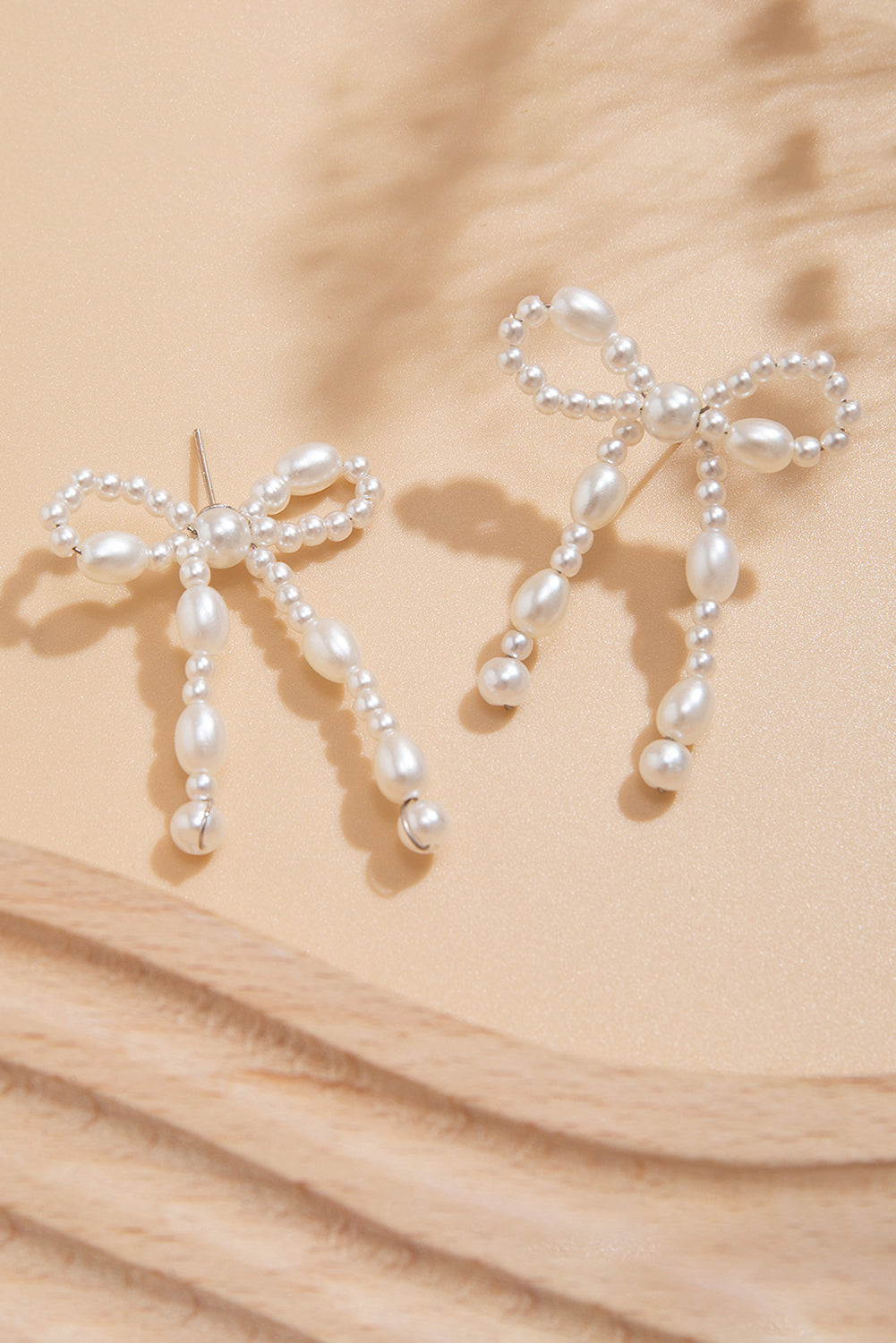 Gold Elegant Bow Design Plated Studded Earrings