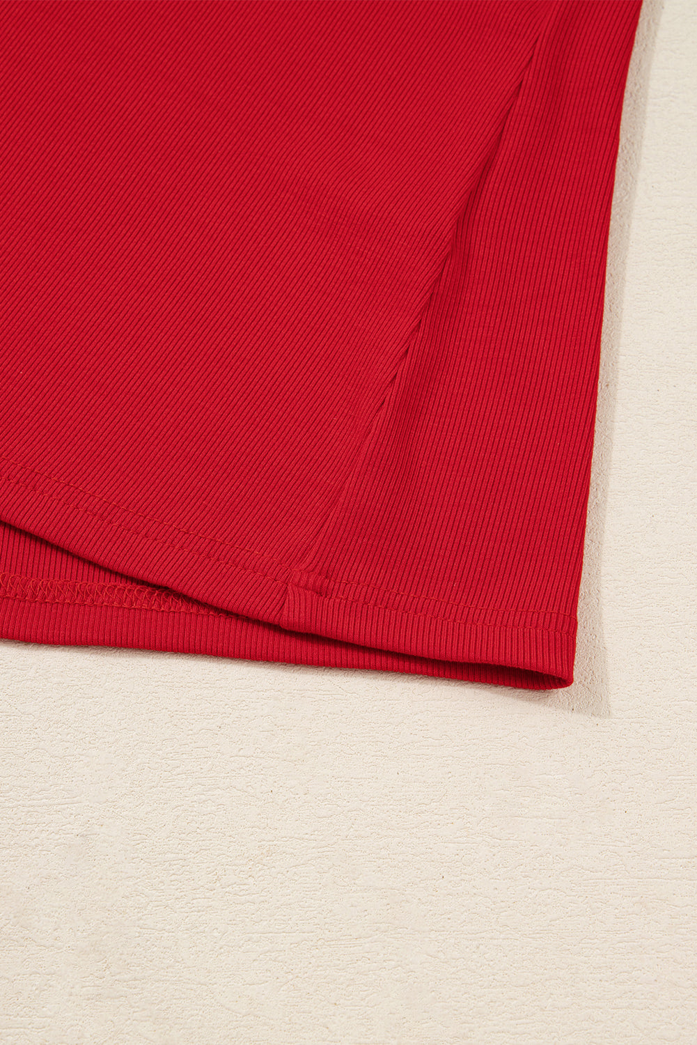 Red Festive Plaid Pearl Embellished Ruffle Short Sleeve Blouse