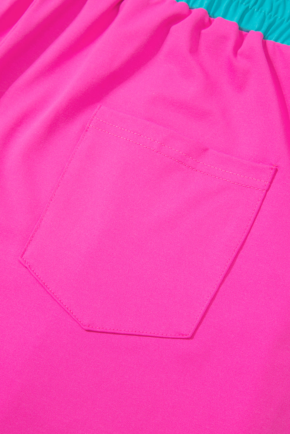White Color Block Detail Casual Two-piece Set