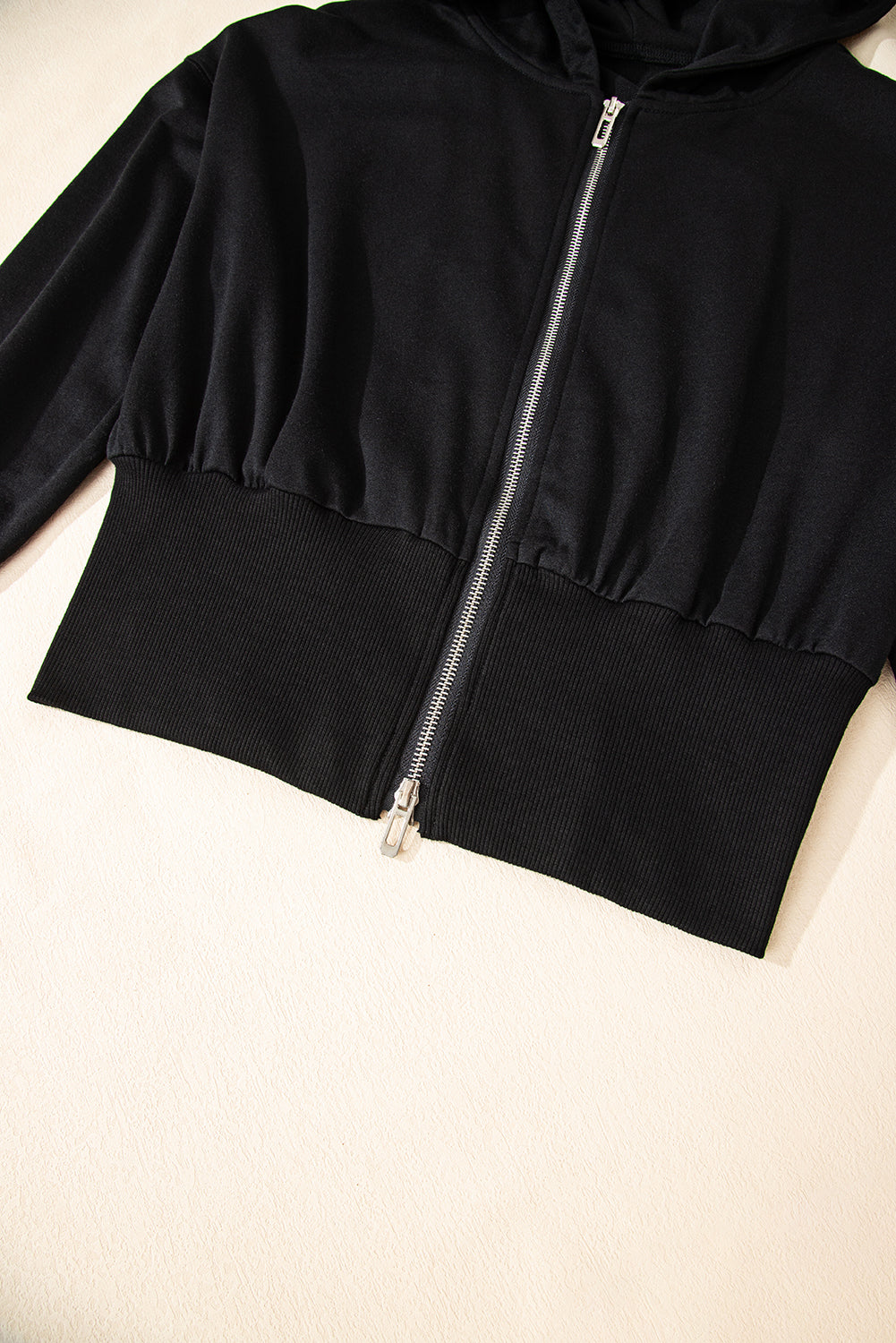 Gray Double Zipper Hooded Jacket and Sweatpants Active Set