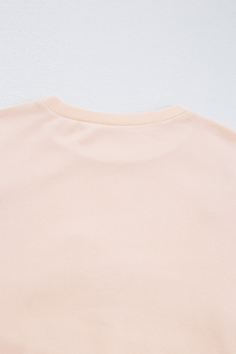 Light Pink Embroidered Bow Lantern Sleeve Oversized Pullover Sweatshirt