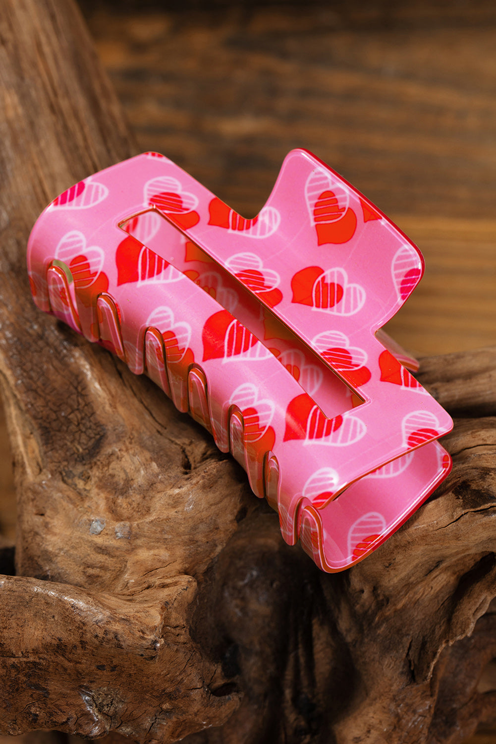 Pink Valentines Minimalist Heart Design Hair Claw