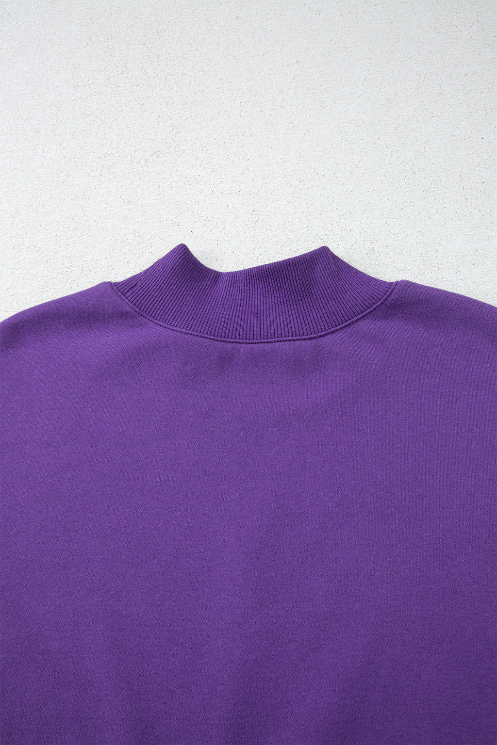 Bright Pink Oversize Blessed Embroidered Mock Neck Sweatshirt