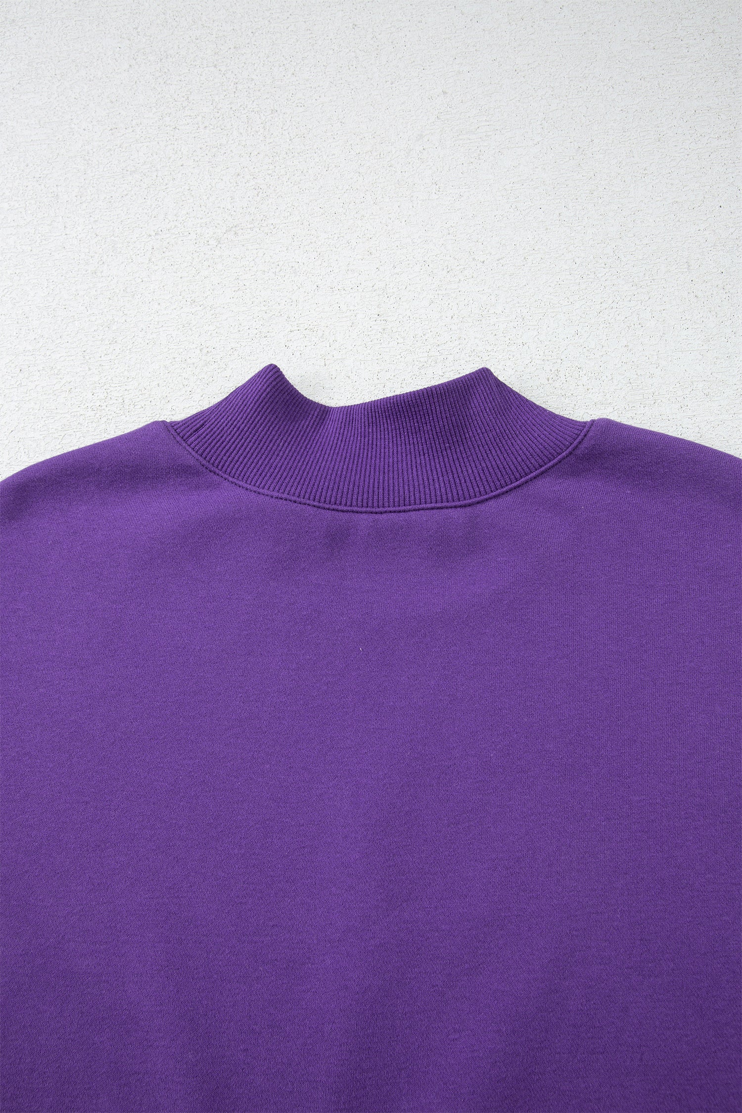 Bright Pink Oversize Blessed Embroidered Mock Neck Sweatshirt