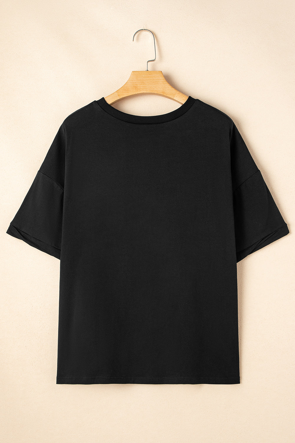 Black Sequin Jack-o-lantern Pattern Halloween Casual Tee