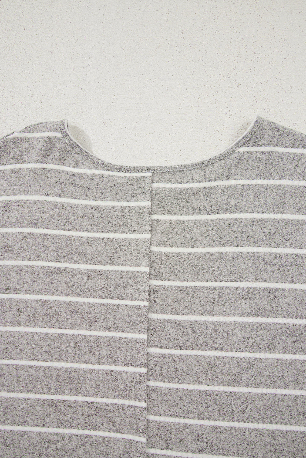 Gray Stripe Dolman Sleeve Drop Shoulder Top