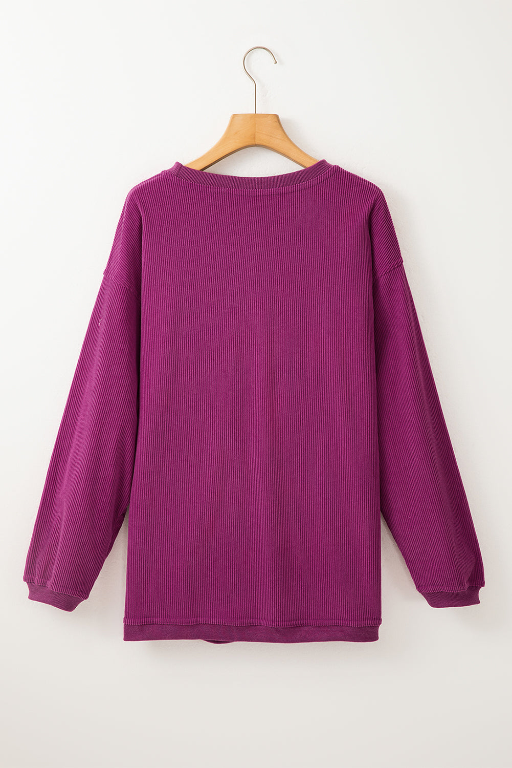 Grass Green Ribbed Corded Oversized Sweatshirt