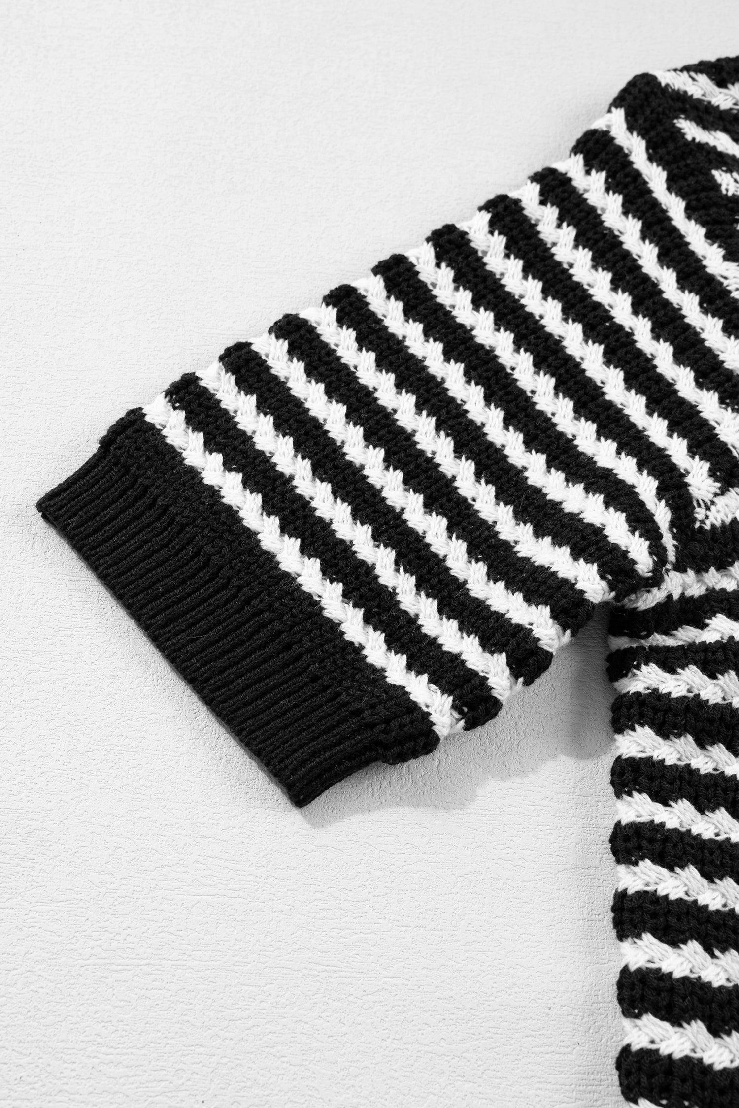 Green Stripe Short Sleeve Knit V Neck Bow Knot Sweater