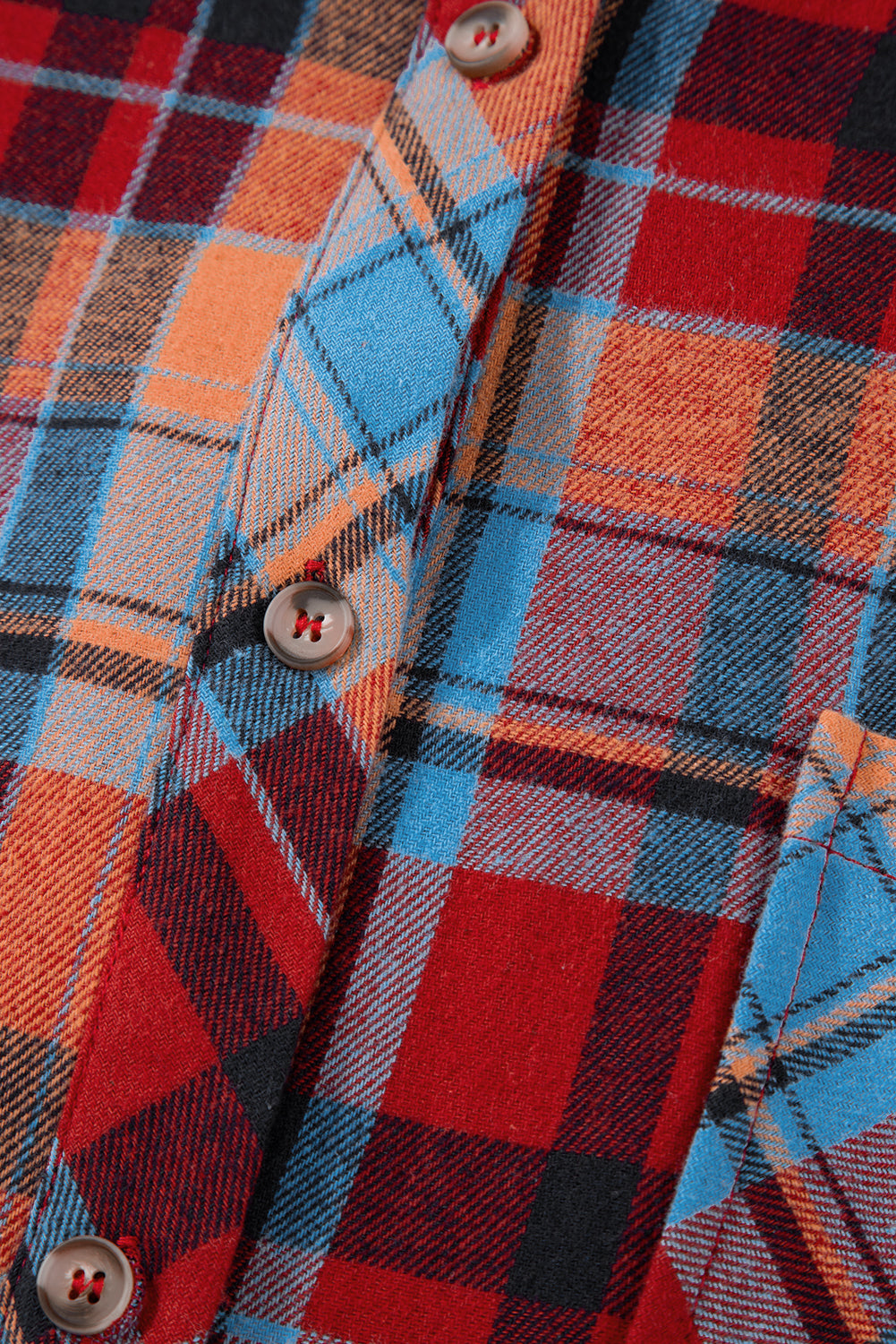 Red Plaid Print Loose Vintage Shirt