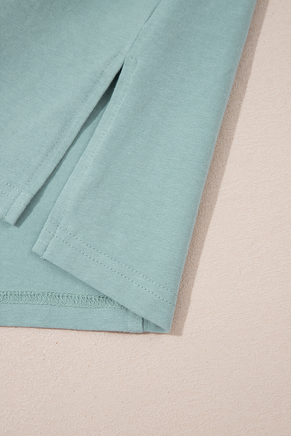 Smoke Green Frayed Denim Star Patched Oversize T Shirt