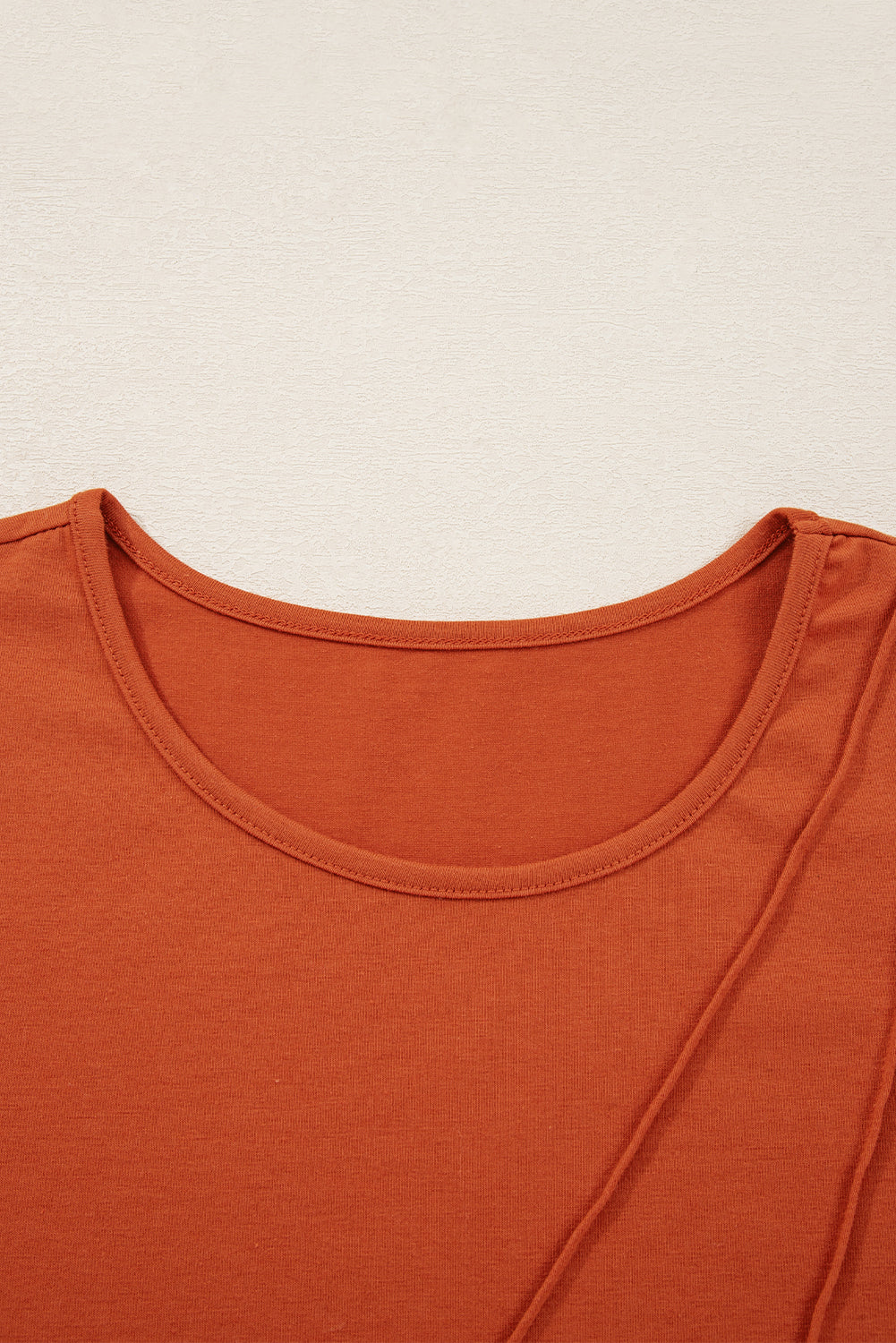 Evergreen  Asymmetric Seam Detail Solid Color Long Sleeve Top