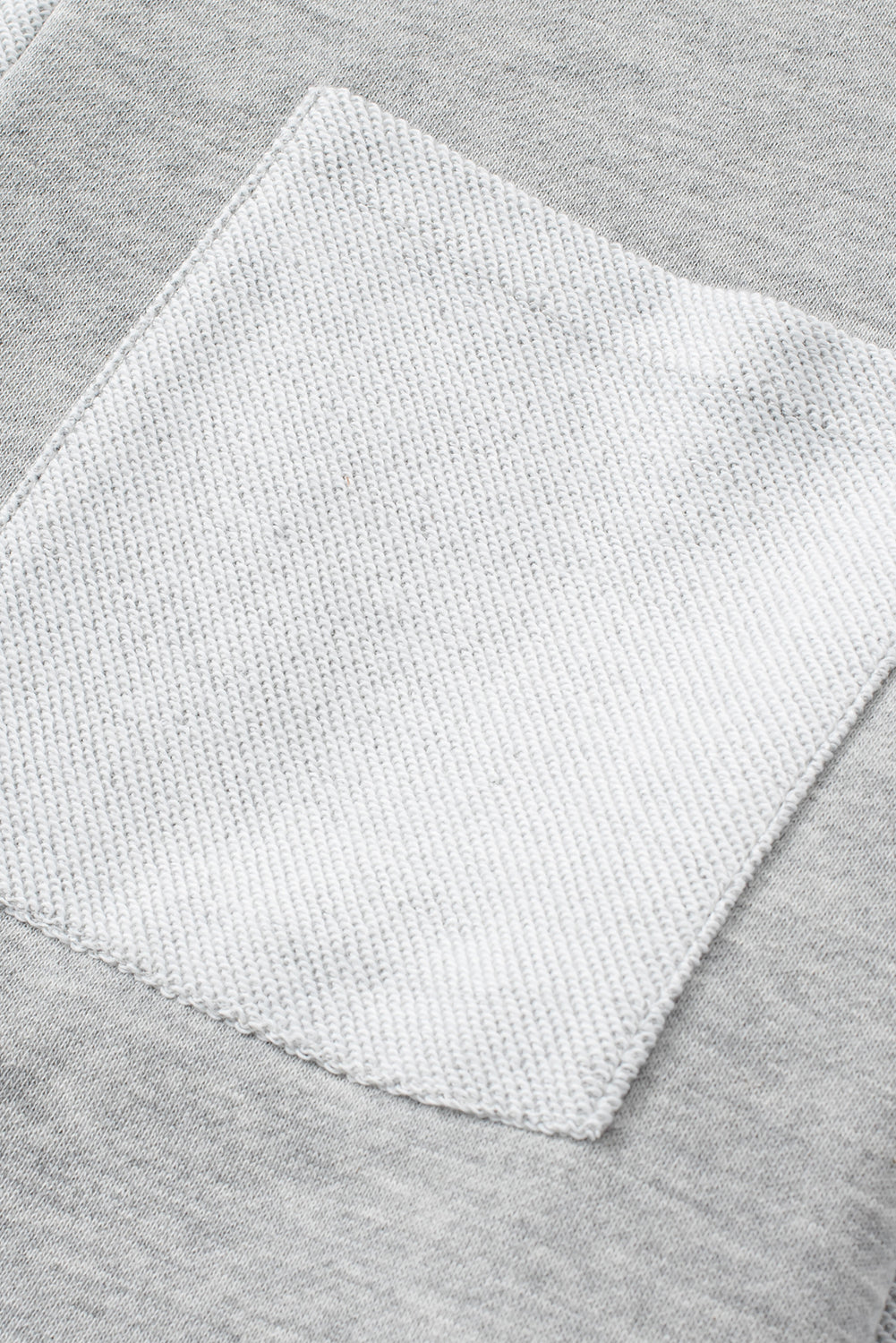 Gray Contrast Patchwork Double Chest Pocket Top