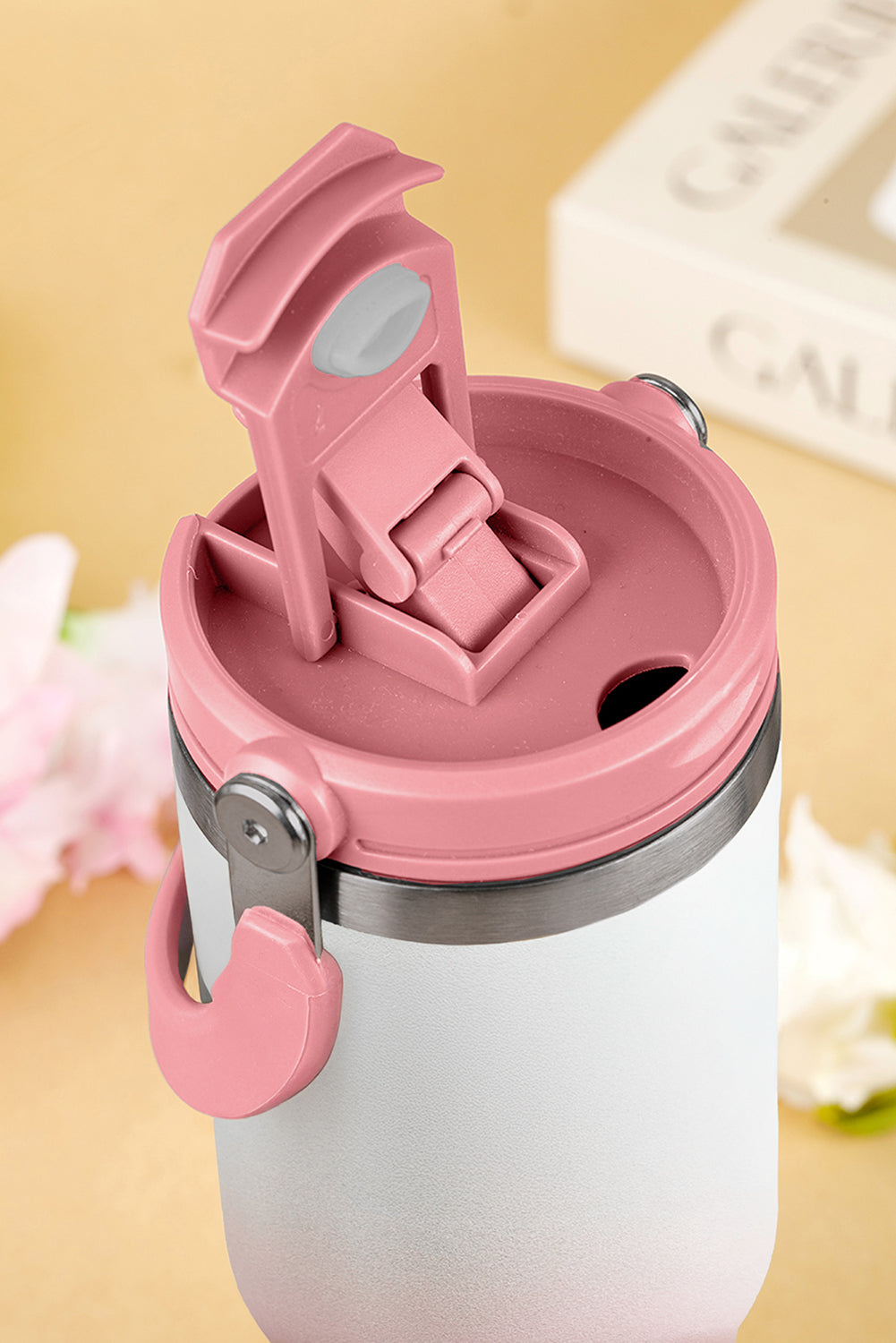 Pink Minimalist Handle Stainless Steel Insulated Cup 1000ML