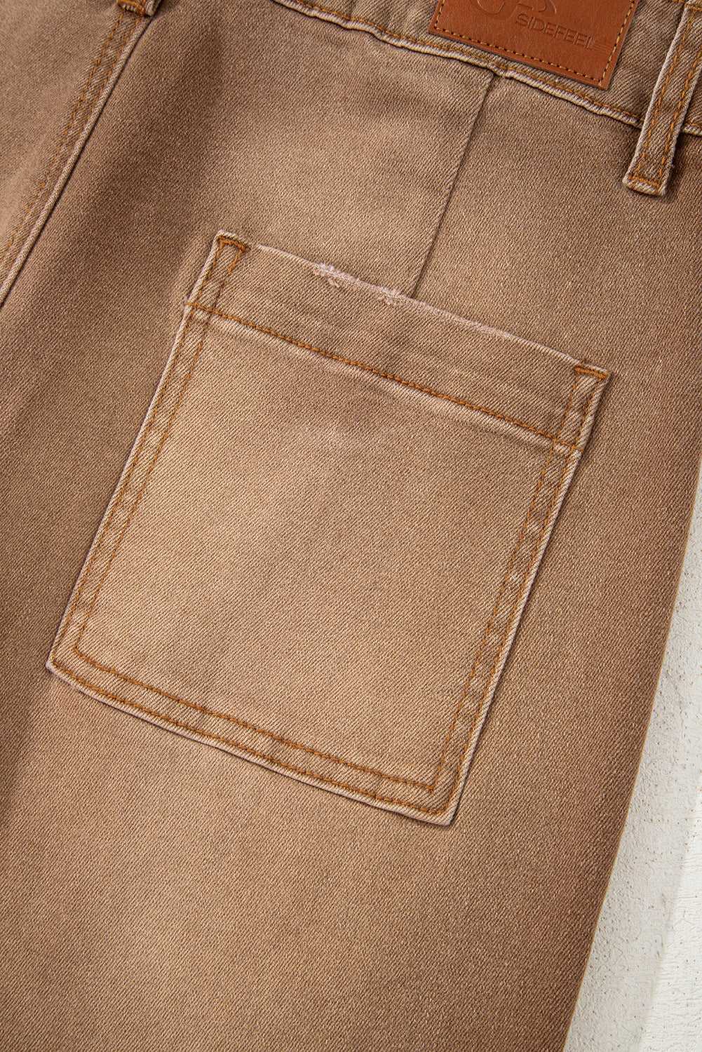 Brown Mimimalist Patch Pocket Womens Shift Jeans