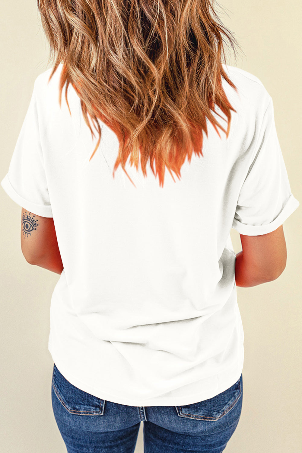 White Floral Pumpkin Cracking Print Thanksgiving Fashion T Shirt