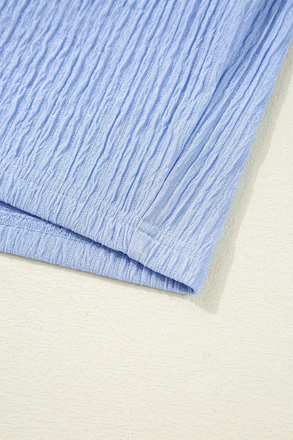Sky Blue Solid Color Textured Ruched Side Bodycon Tank Dress