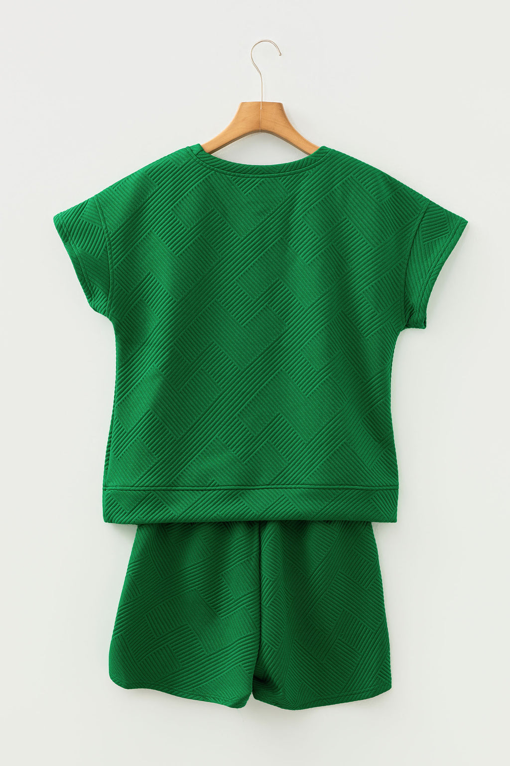 Mineral Blue Textured Short Sleeve Top and Shorts Set