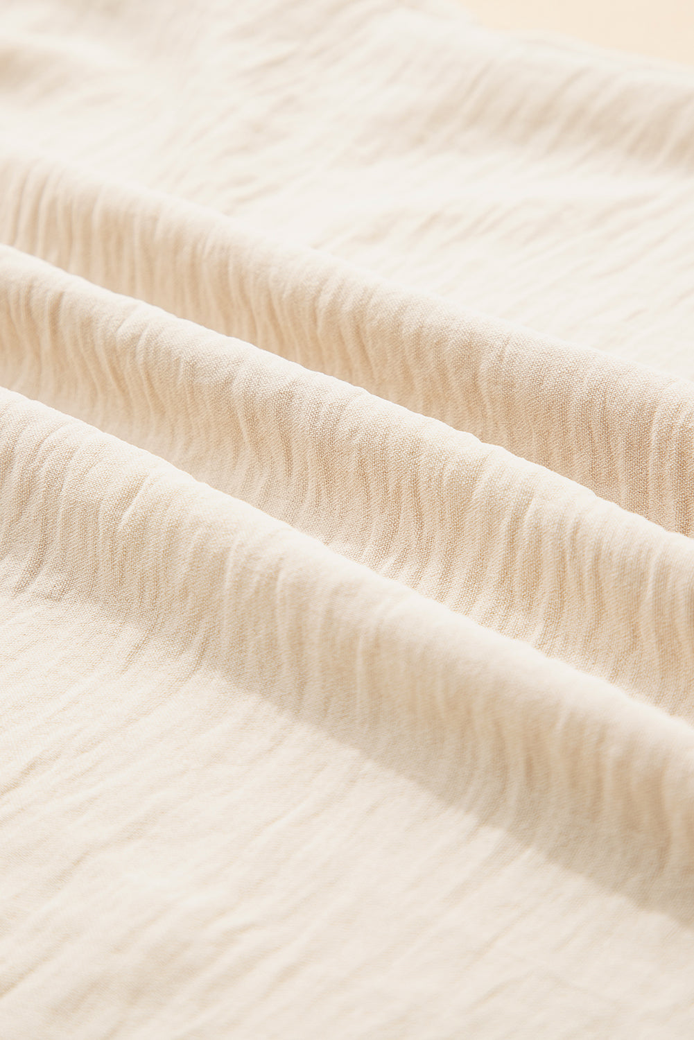 Parchment Textured Frilly Trim V Neck Sleeveless Top
