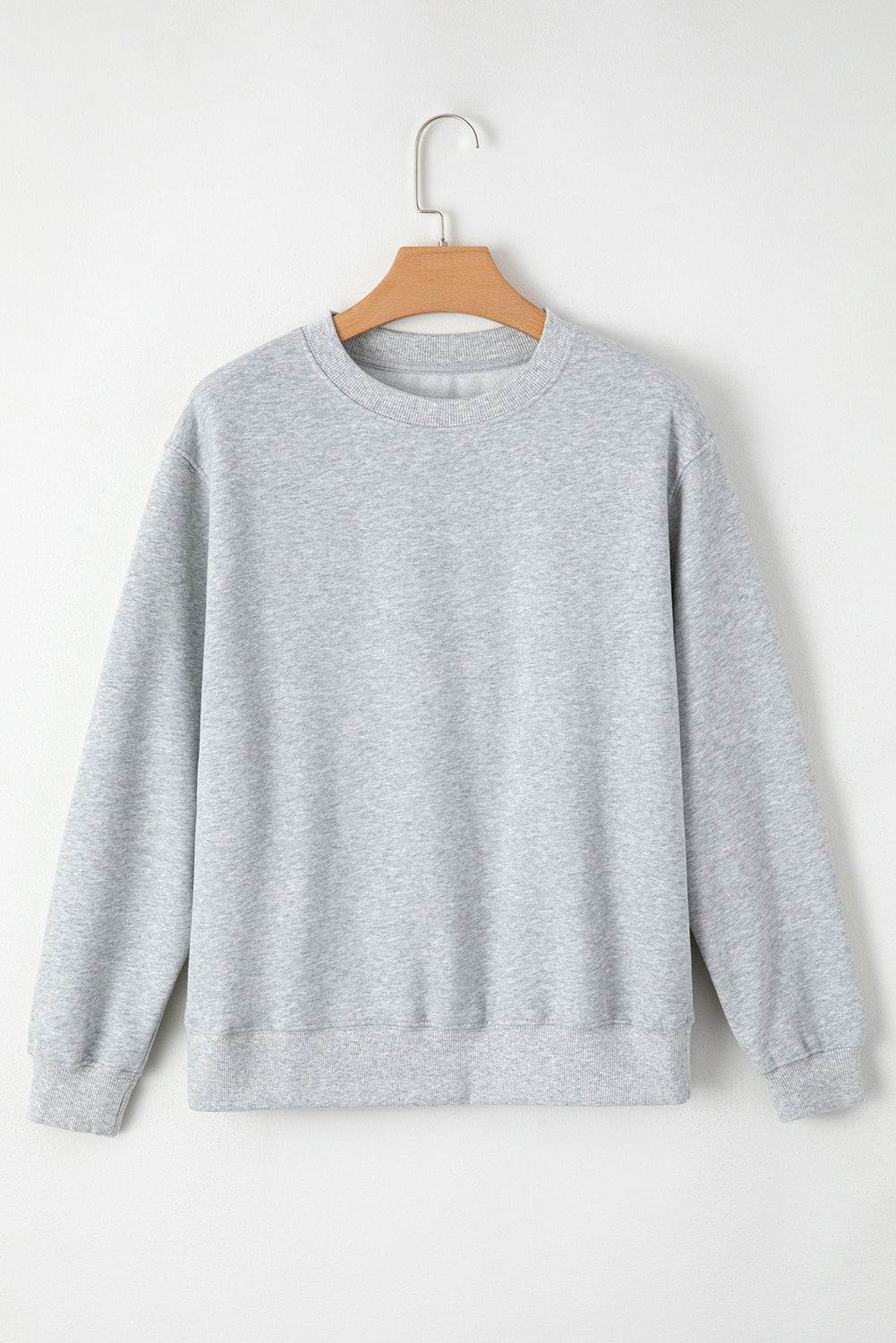 Russet Orange Solid Fleece Lined Drop Shoulder Terry Sweatshirt