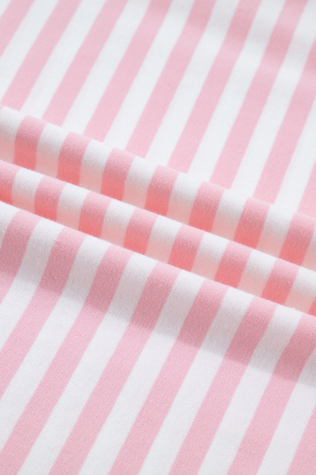Rose Stripe Drop Shoulder Round Neck Top and Buttoned Straight Pants Two Piece Set