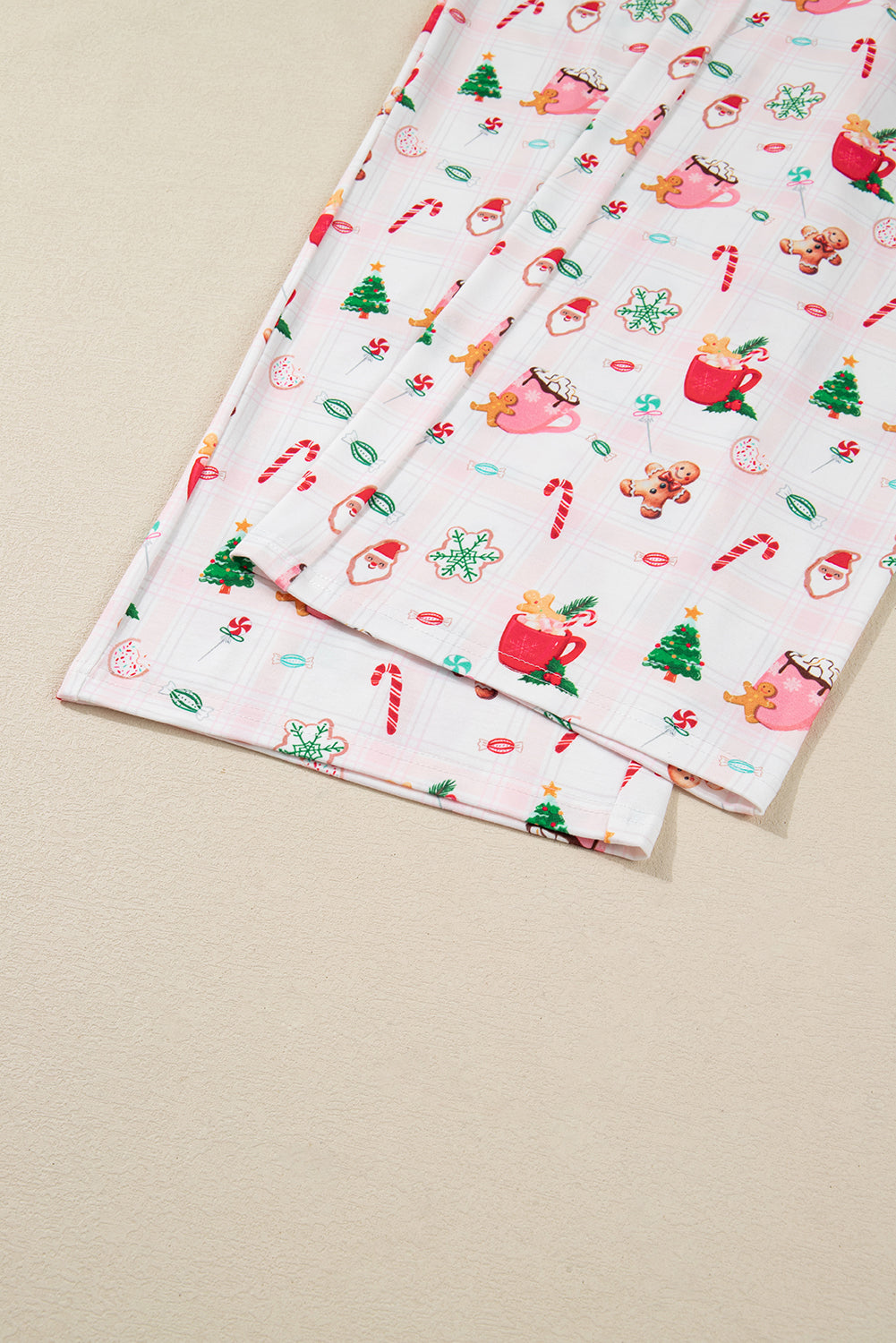 Pink Christmas Spirit Cute Holiday Print Short Sleeve Shirt and Pants 2pcs Pajama Set