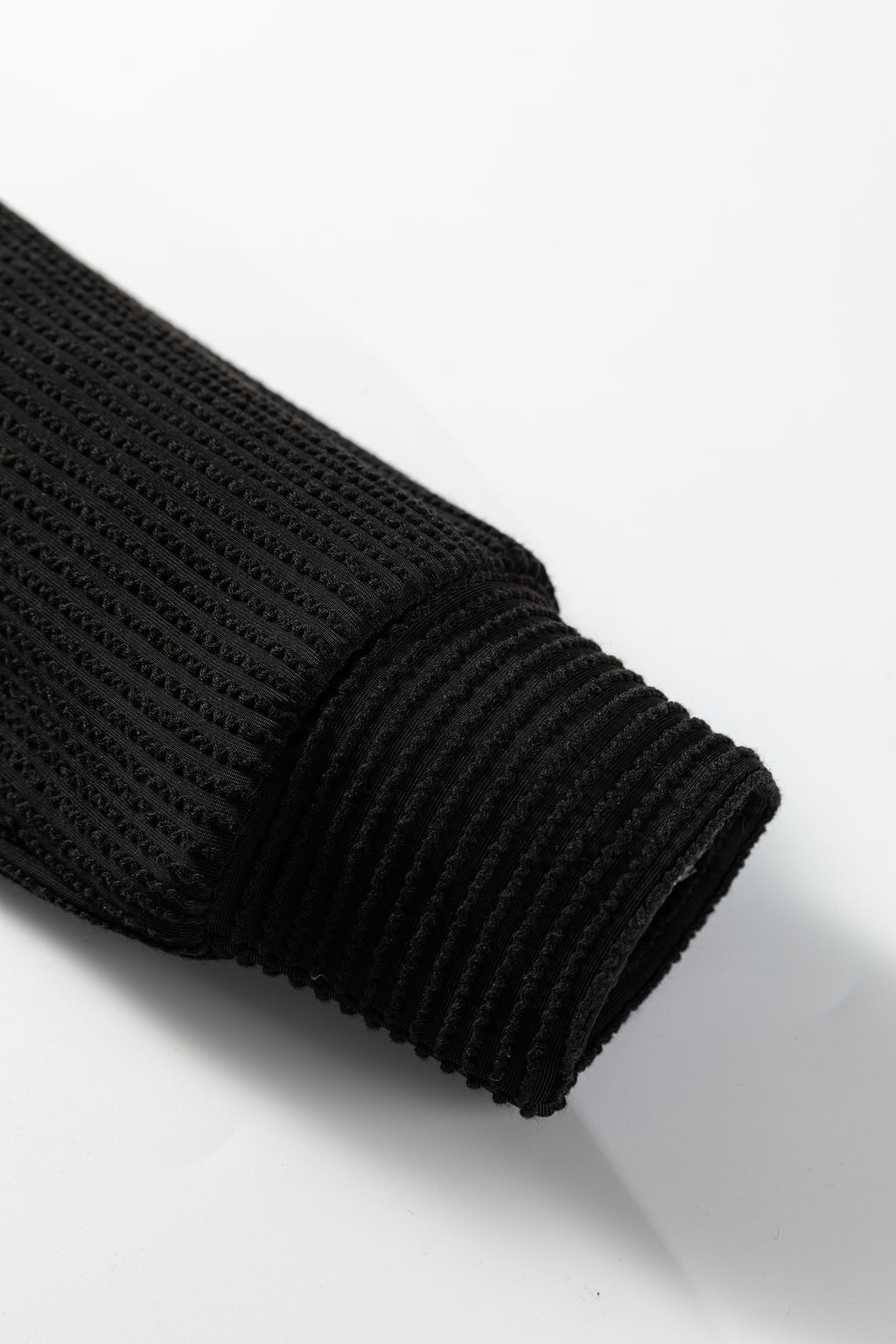 Black MERRY Corded Long Sleeve Top and Pockets Pants Set
