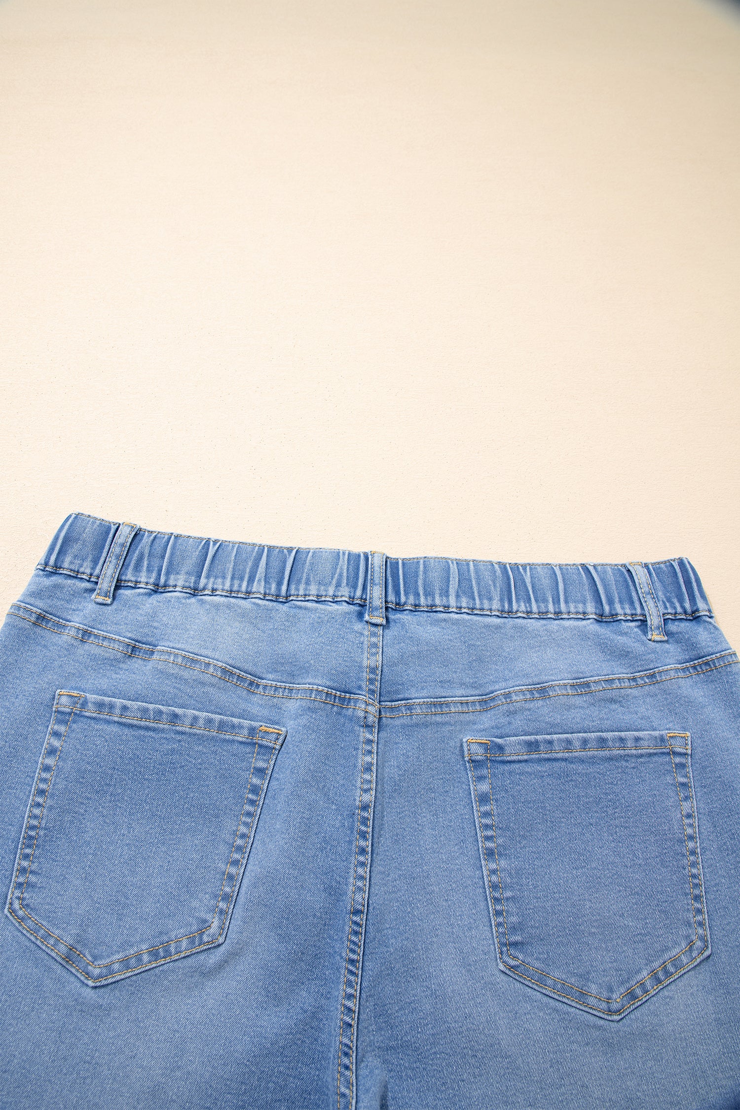 Blue Acid Wash Contrast Lace-up Plus Size Jeans