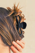 Black Minimalist Wave Shape Matte Hair Claw Clip