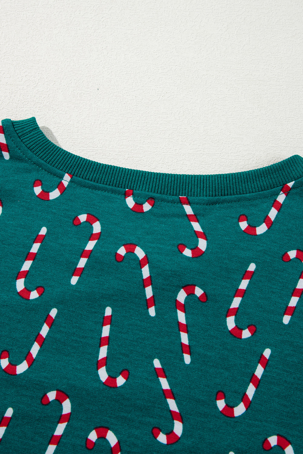 Green Christmas Candy Cane Printed Top and Pants Lounge Set