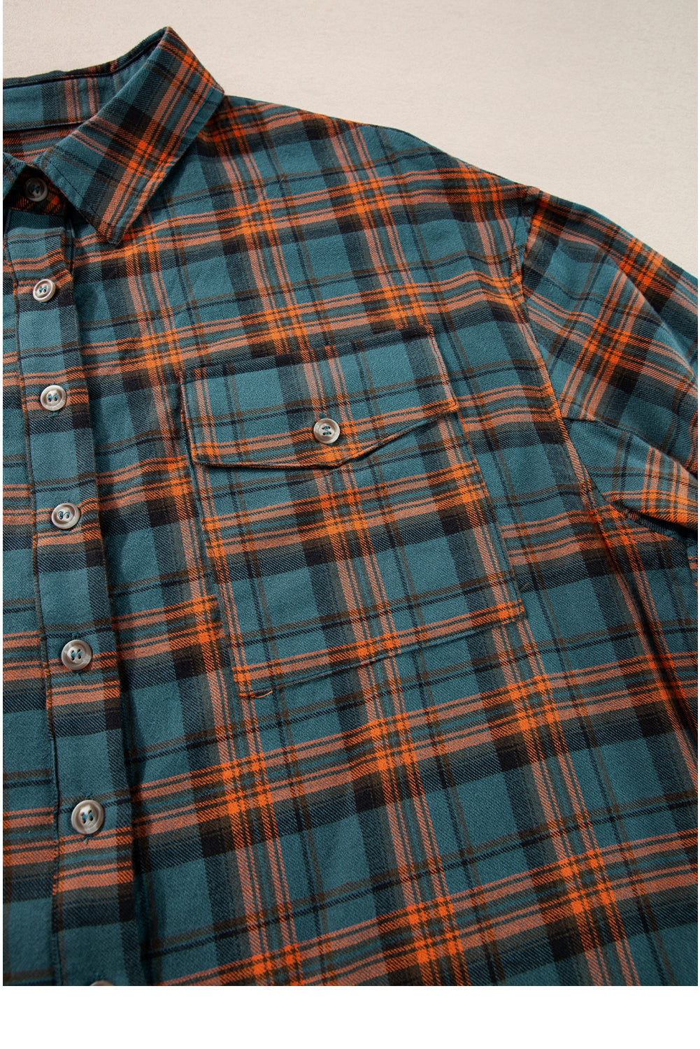 Red Plaid Long Sleeeve Side Split Distressed Hem Shirt