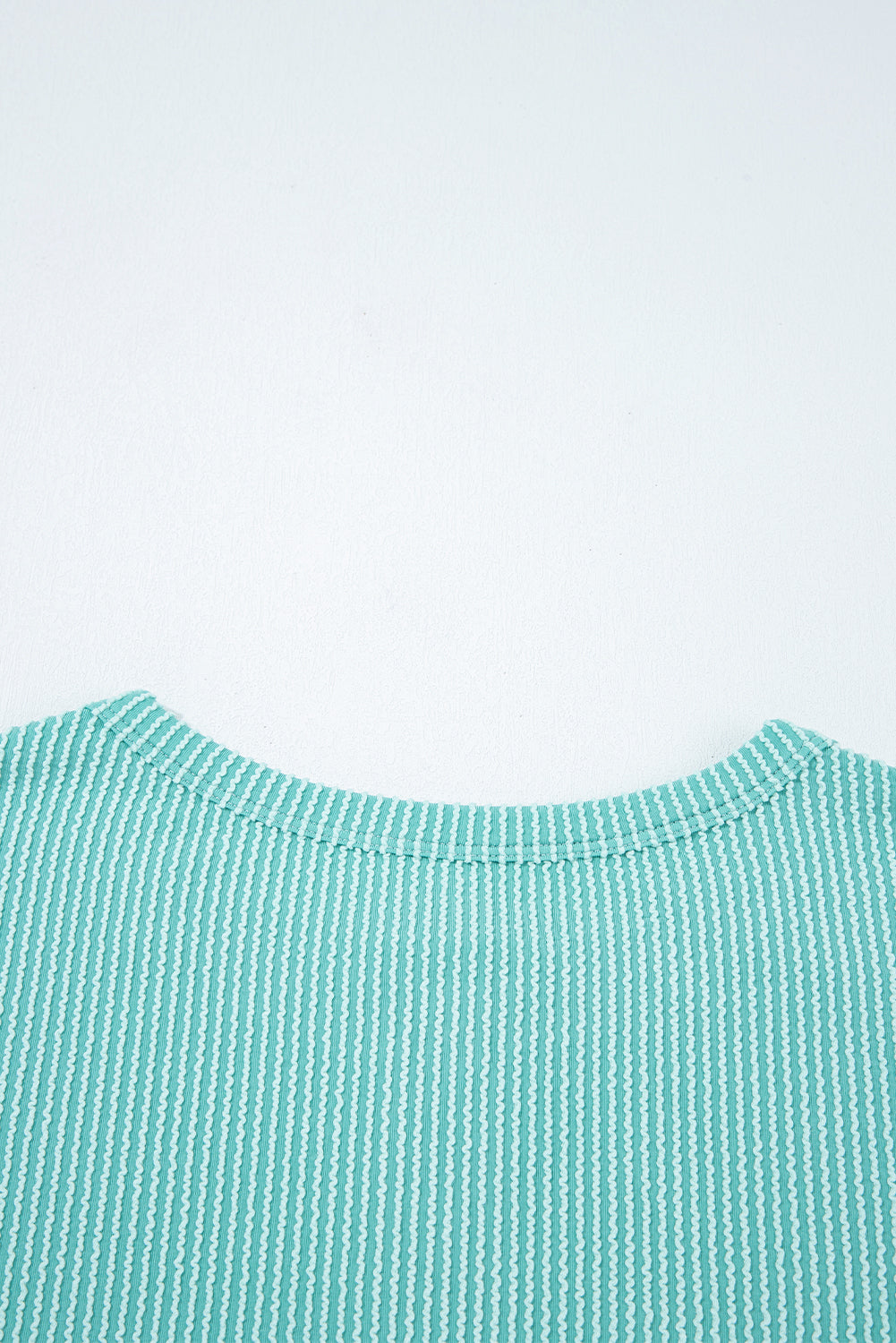 Multicolour Twisted Ribbed Knit Colorblock Henley Top