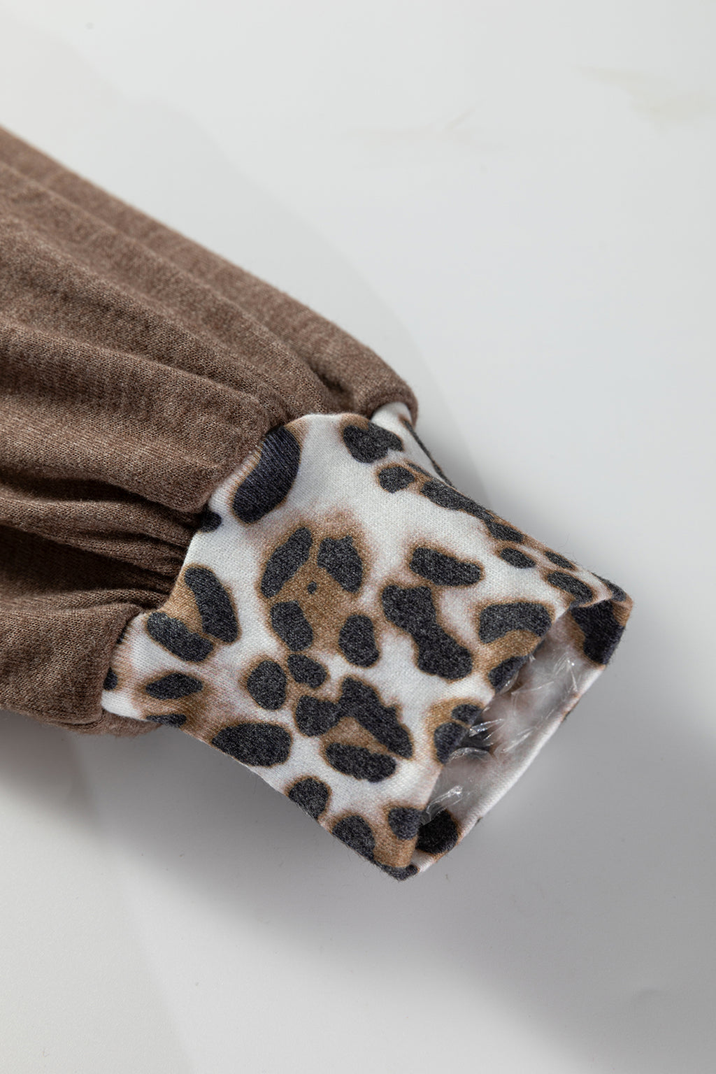 Gray Plus Size Leopard Color Block Patchwork Dolman Sweatshirt