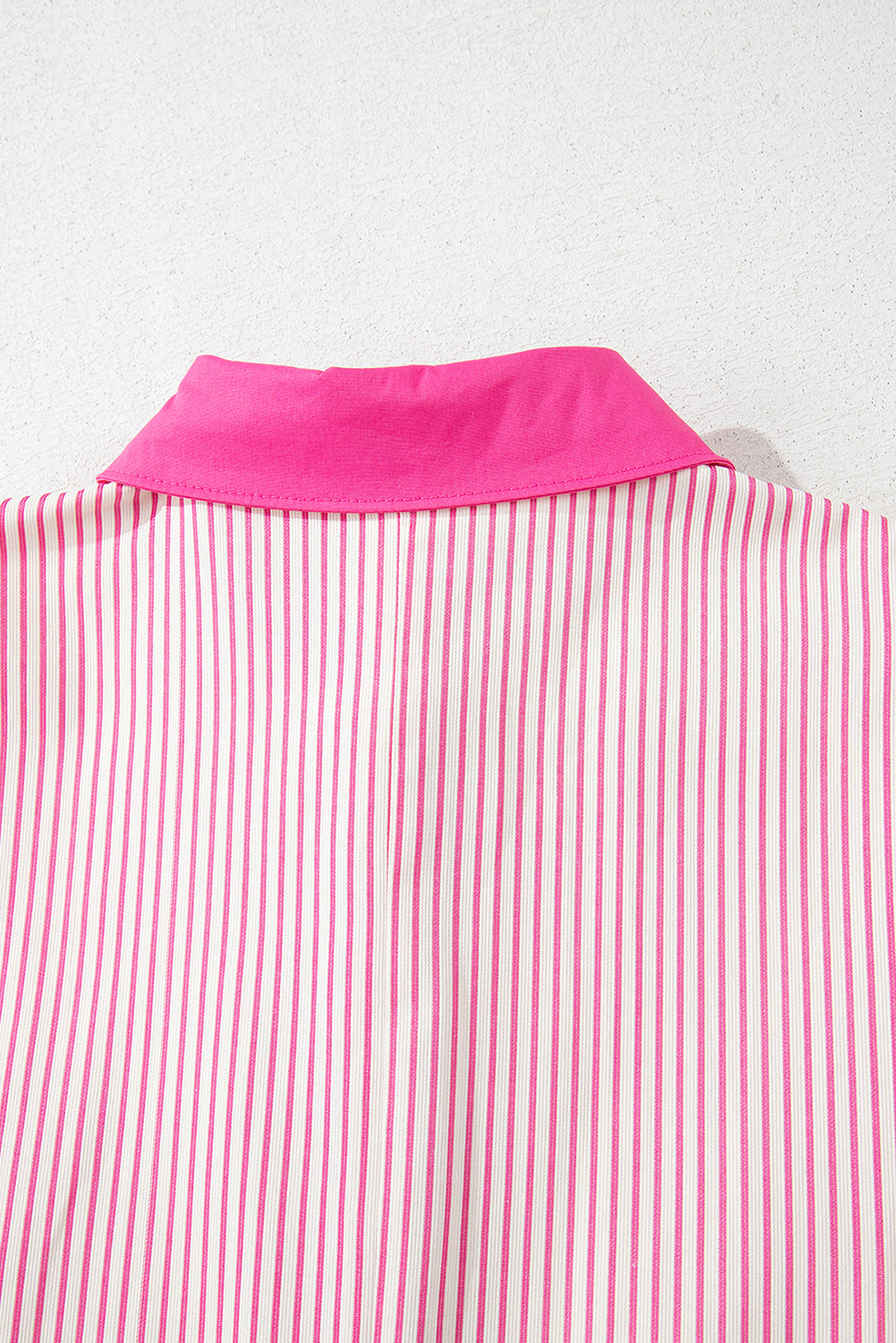 Black Stripe Color Block Patchwork Shirt Collar Button Down Puff Sleeve Mini Dress