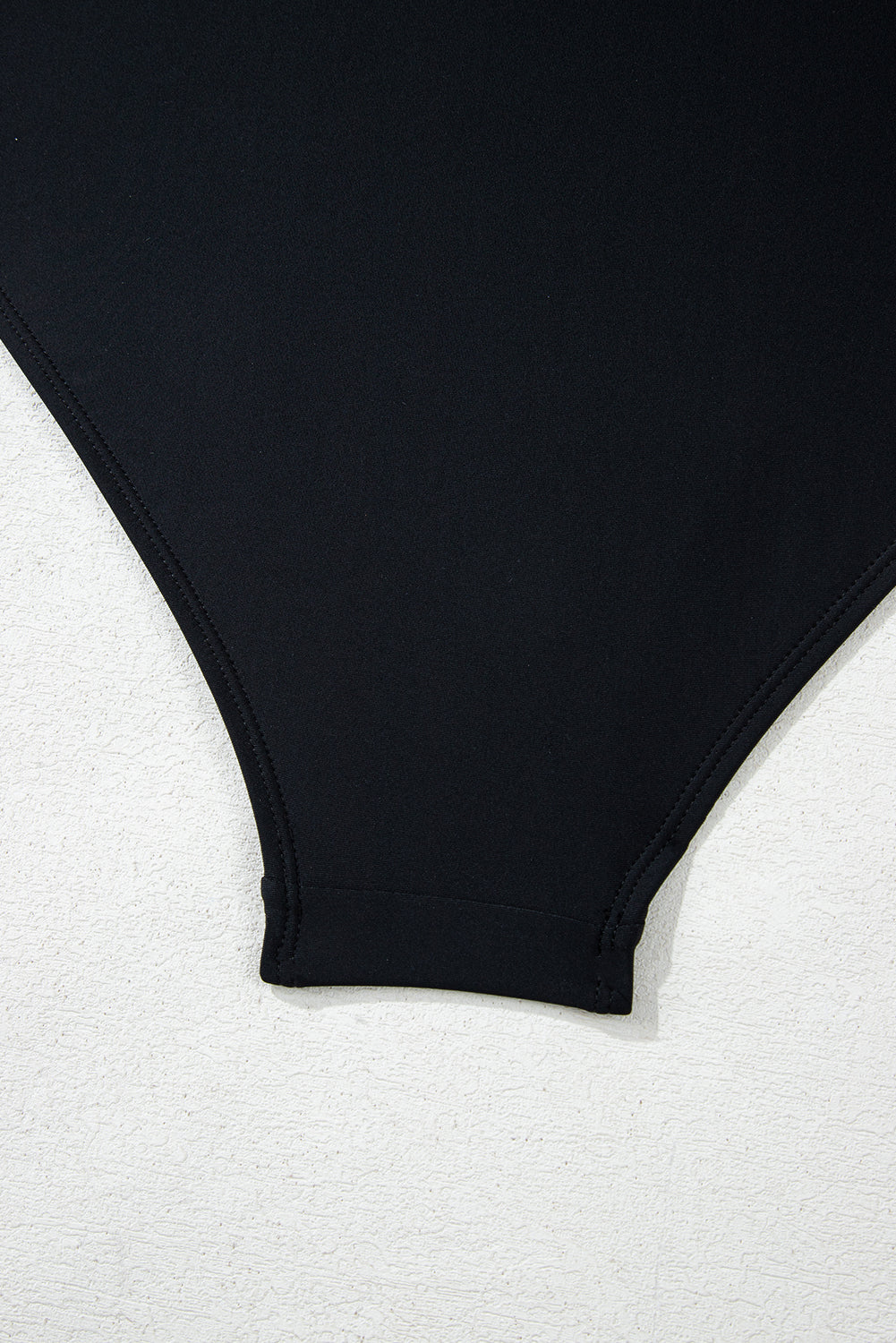 Black Asymmetric Ruffle Shoulder Pleated One Piece Swimsuit