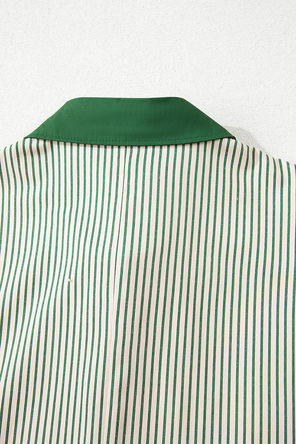 Black Stripe Color Block Patchwork Shirt Collar Button Down Puff Sleeve Mini Dress