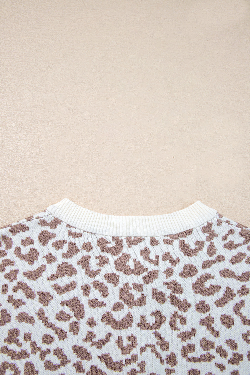 Black Leopard Drop Shoulder Chunky Knitted Cardigan Sweater