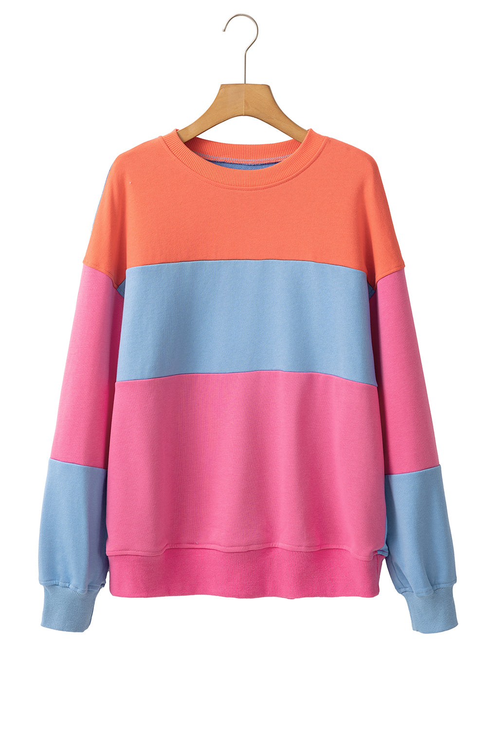 Meadow Mauve Colorblock Patchwork Drop Shoulder Sweatshirt