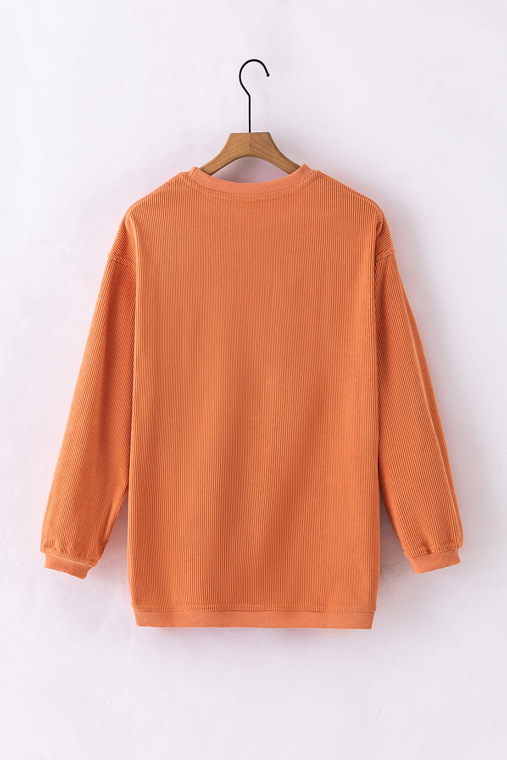 Grass Green Ribbed Corded Oversized Sweatshirt