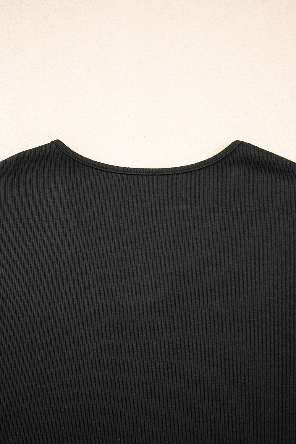 Black Flower Applique Mesh Long Sleeve V Neck Blouse