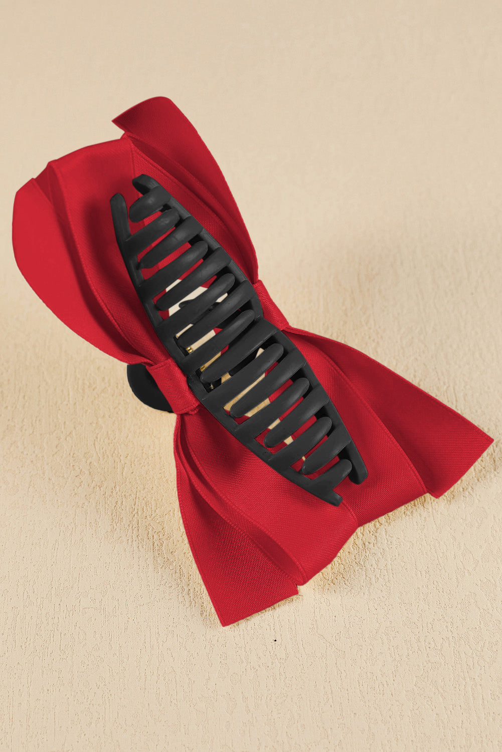 White Bow Decor Large Hair Claw Clip