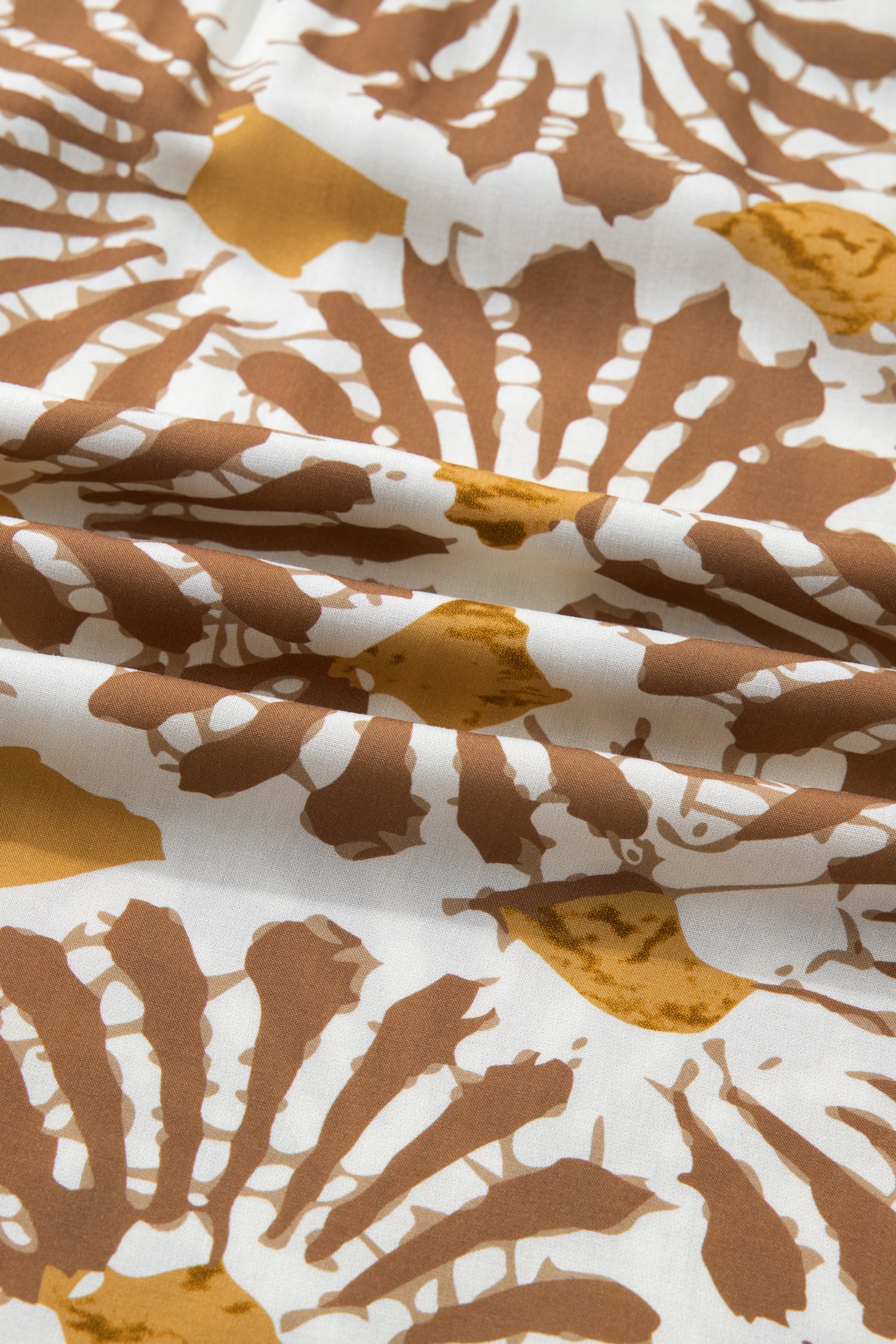 Khaki Abstract Plant Print Loose Plus Size Long Dress