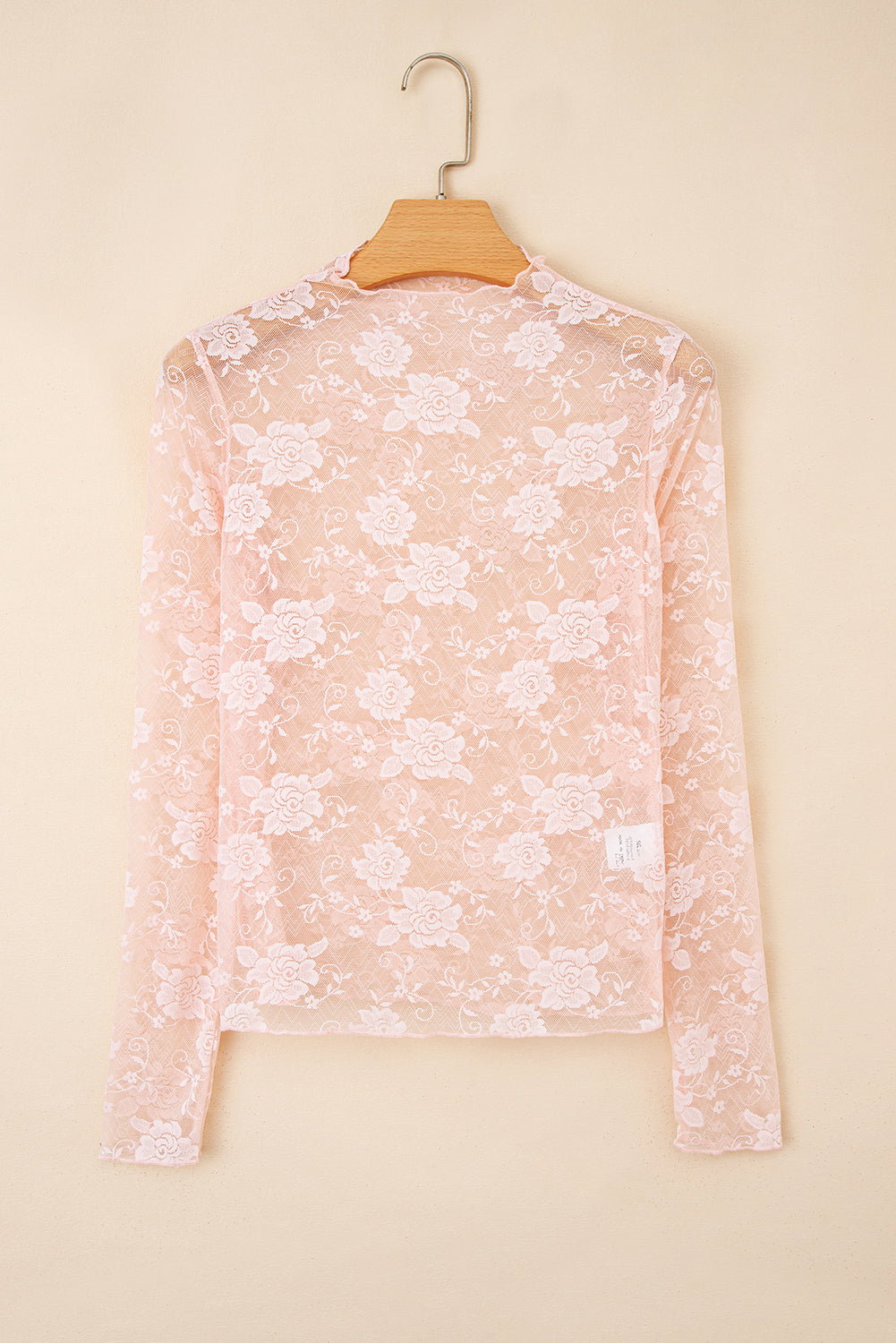 Black Floral Lace Mesh Short Sleeve Sheer Top