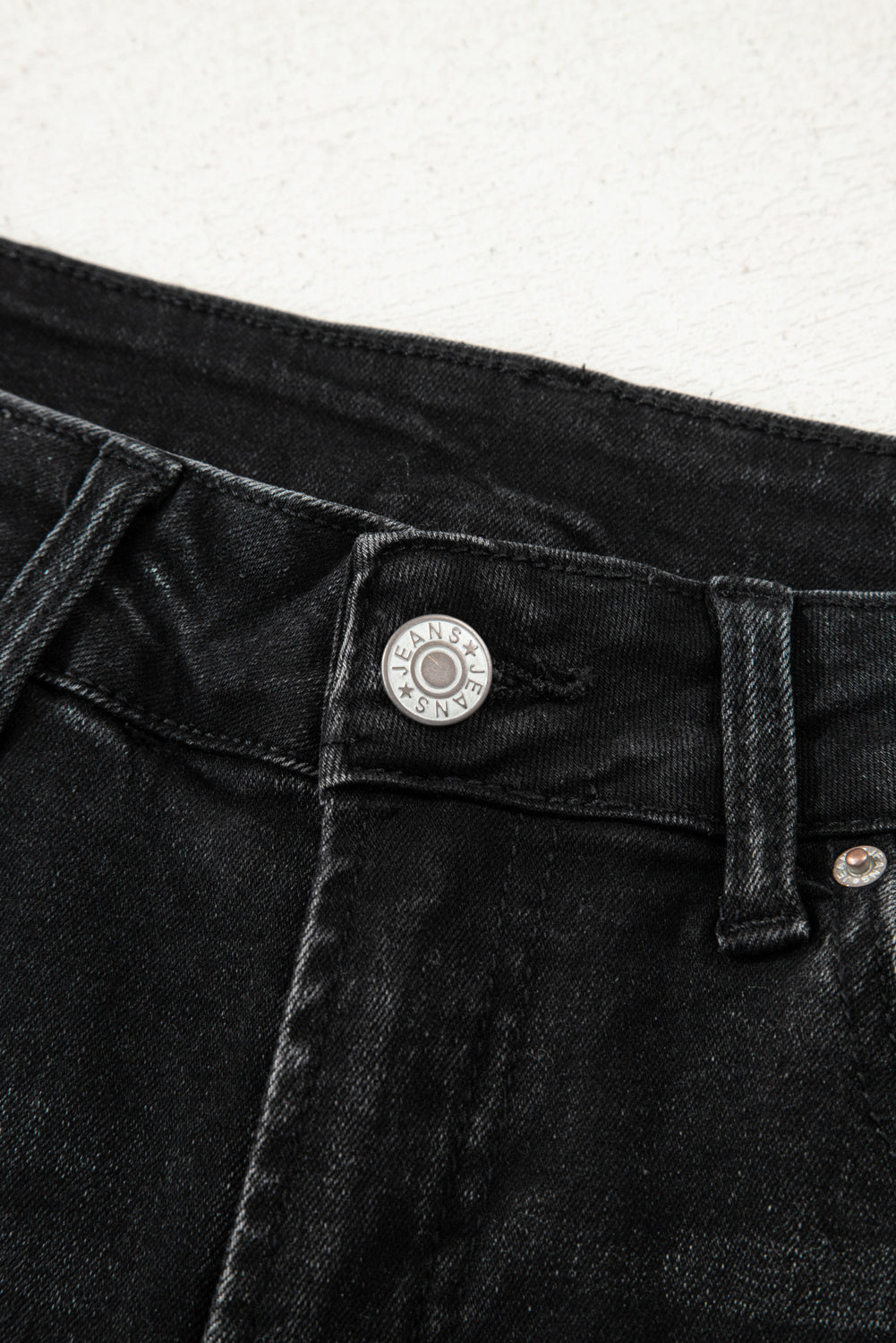 Gray Raw Hem Straight Leg Loose High Waist Jeans