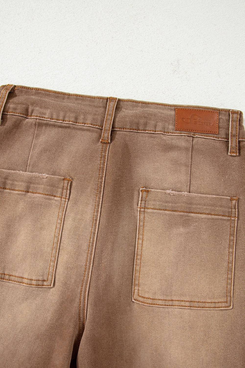 Brown Mimimalist Patch Pocket Womens Shift Jeans