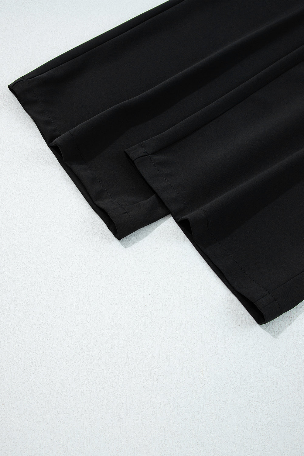 Fiery Red Pleated Detail Pull On High Elastic Waist Loose Straight Pants